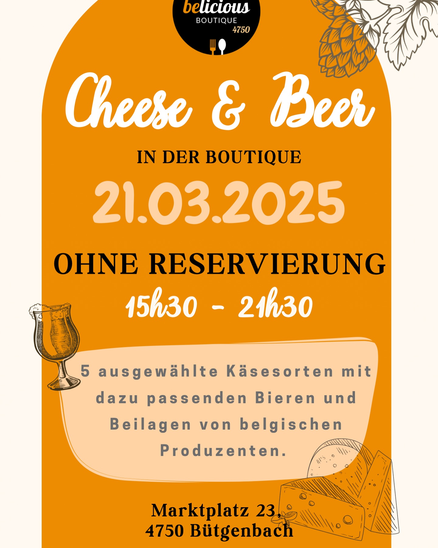Cheese&Beer in der Belicious Boutique 4750
